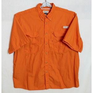 Magellan Vented Fishing Button Down Shirt. Men's XXL. Orange
